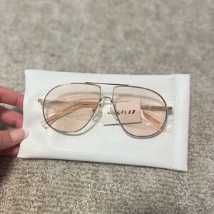 Le Specs Gold Aviator Sunglasses